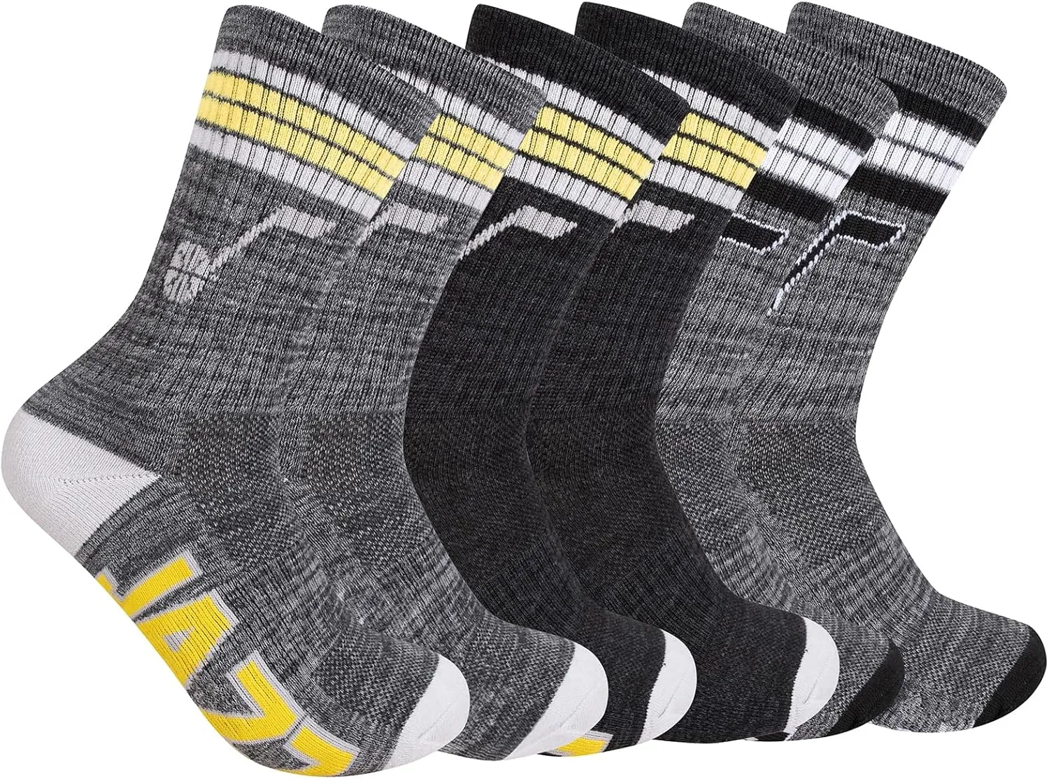 Ultra Game Youth NBA Official Athletic Cushioned Secure Fit Team Crew Socks-3 Pack