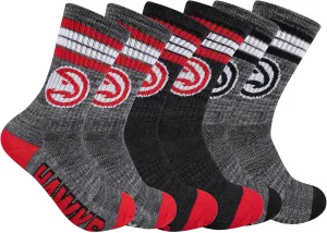 Ultra Game Youth NBA Official Athletic Cushioned Secure Fit Team Crew Socks-3 Pack