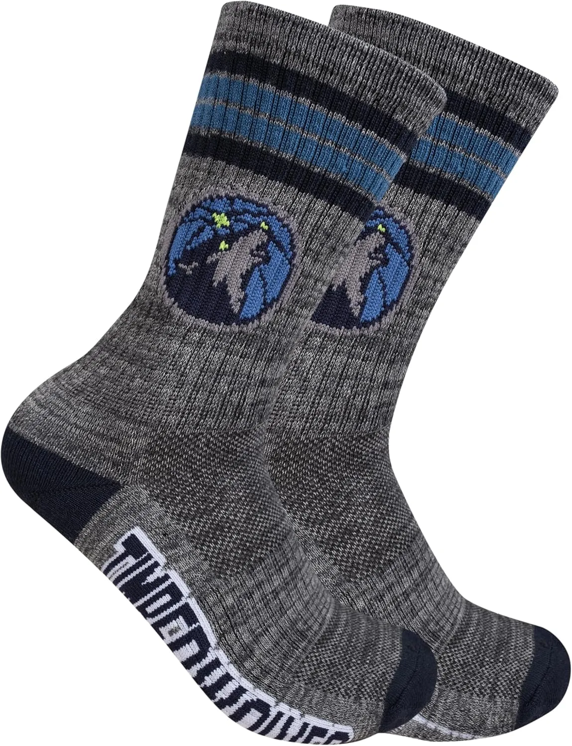 Ultra Game Youth NBA Official Athletic Cushioned Secure Fit Team Crew Socks-3 Pack