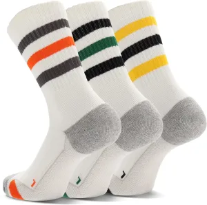 Ultrafun 3/4 Pairs Athletic Running Socks Men Women Compression Cushioned Crew Gym Sports Basketball Socks