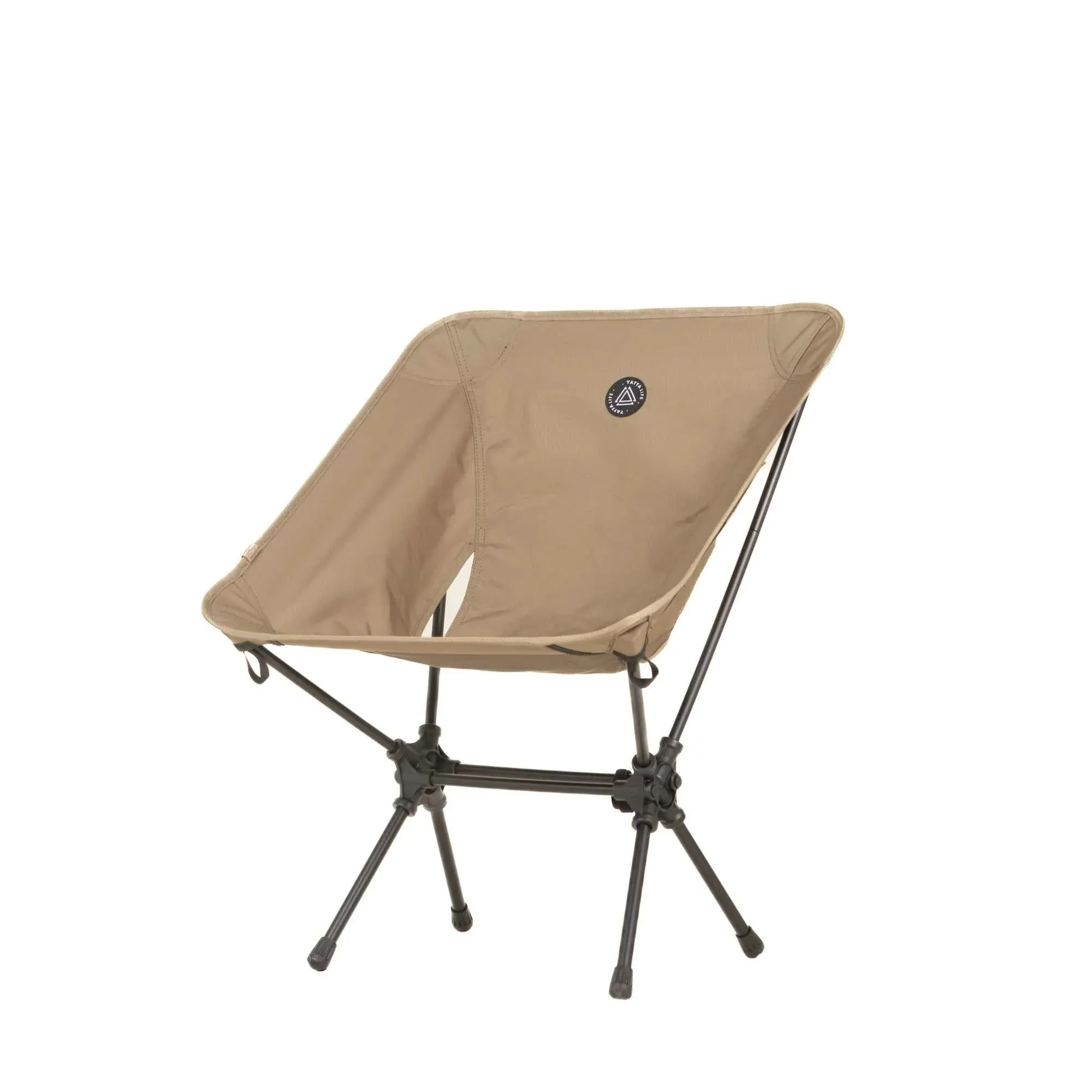 Ultralight Folding Camping Chair with Storage Pouch - Khaki, Low Back Design