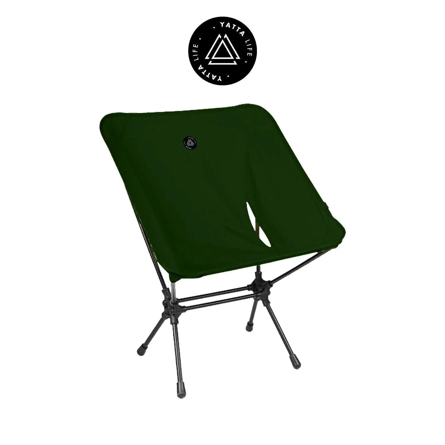 Ultralight Folding Camping Chair with Storage Pouch - Khaki, Low Back Design
