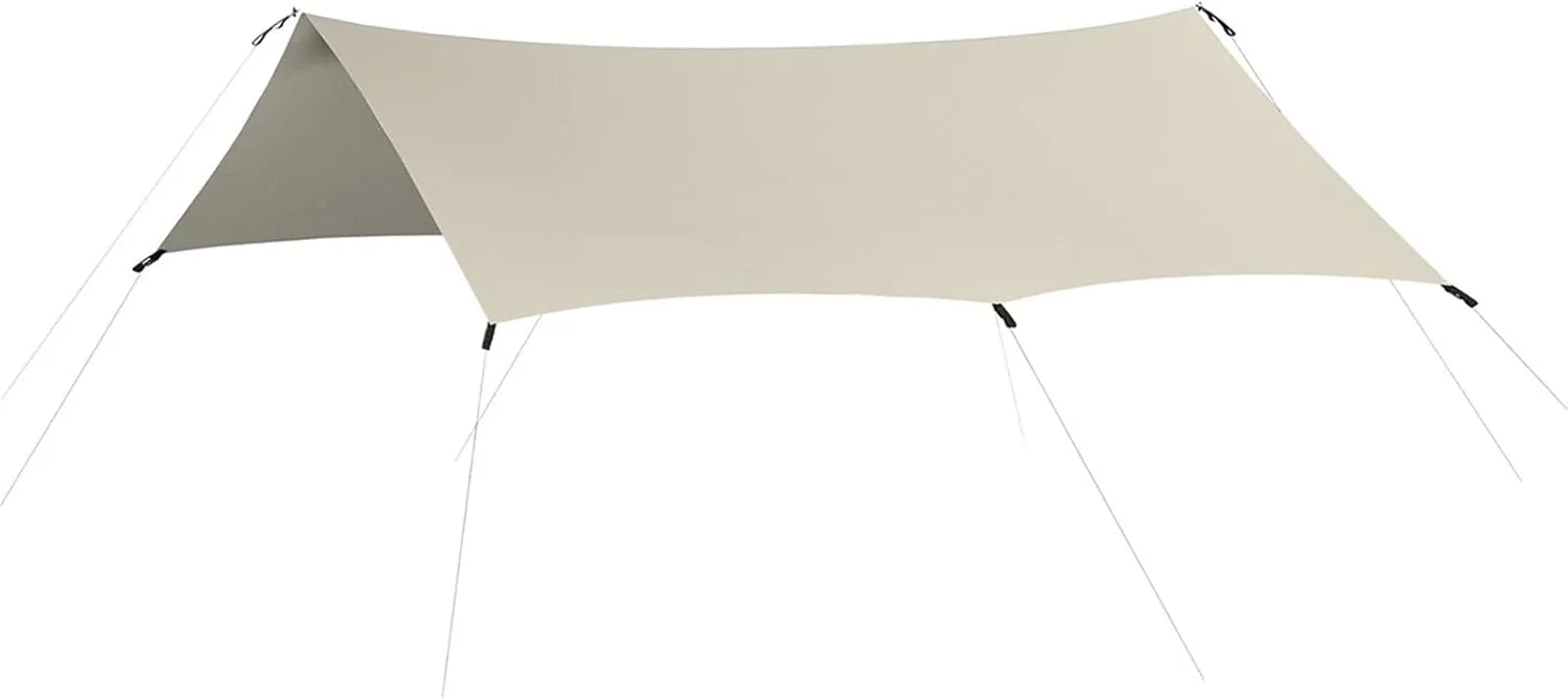 Ultralight Hiking Awning Only 360g for 2-8 People 15D Double Silicon Coating Camping Canopy Sun Tarp 3x3 4x3 4x4.5m for Outdoors, Picnic(Grey,4x4.5m)