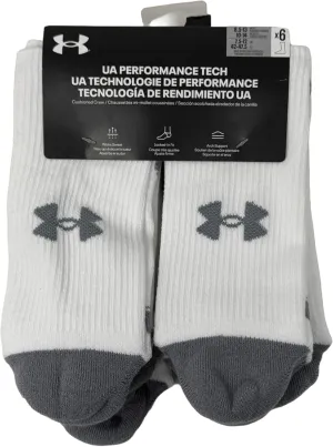 Under Armour Men's UA Performance Tech Cushioned Crew Socks - 6 Pack