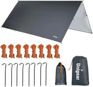 Unigear Hammock Rain Fly Waterproof Tent Tarp, UV Protection and PU 3000mm Waterproof, Lightweight for Camping, Backpacking and Outdoor Adventure