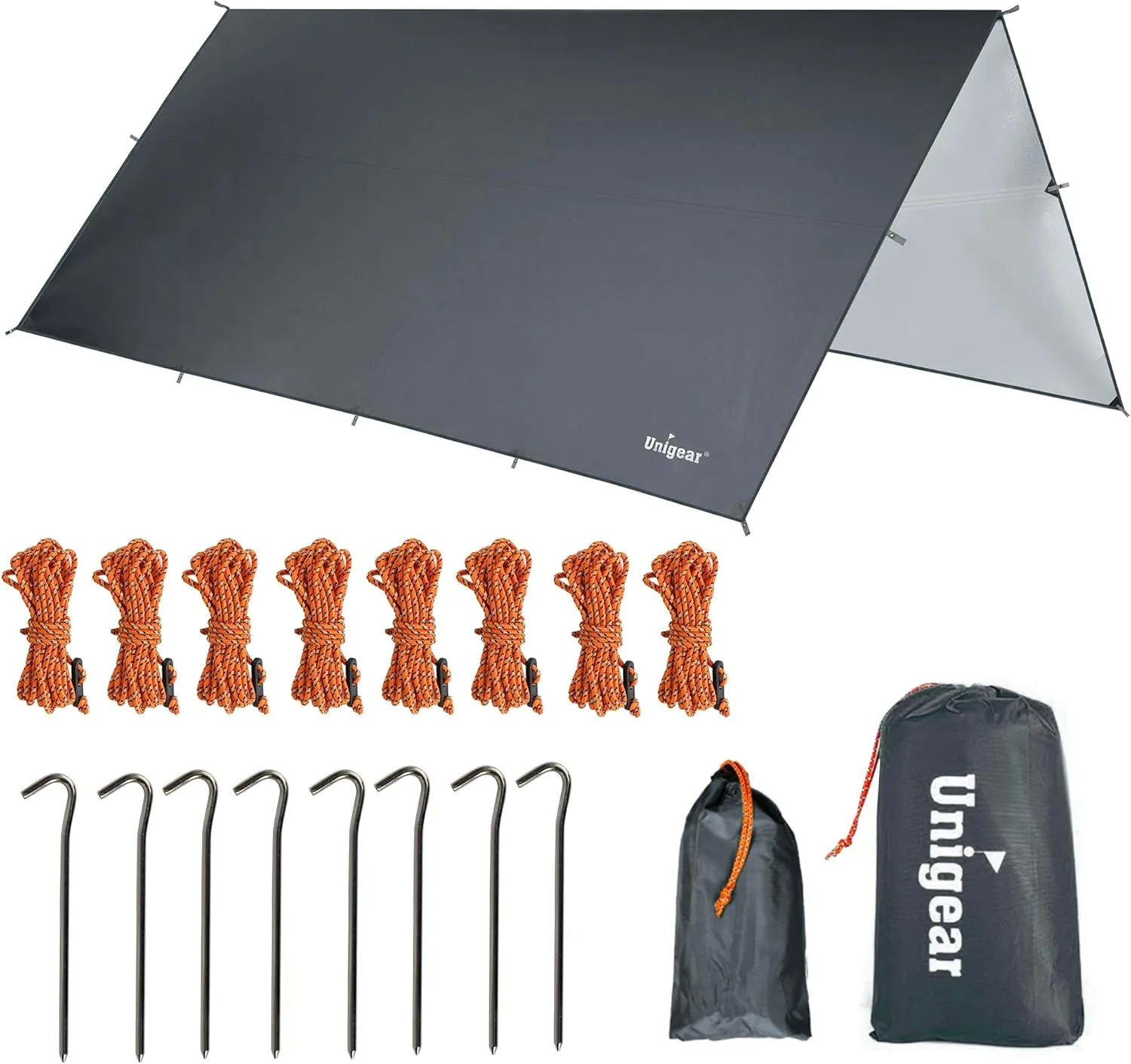 Unigear Hammock Rain Fly Waterproof Tent Tarp, UV Protection and PU 3000mm Waterproof, Lightweight for Camping, Backpacking and Outdoor Adventure