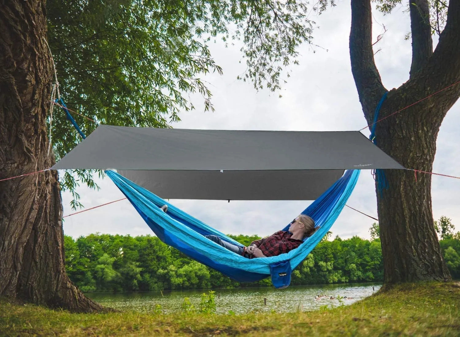 Unigear Hammock Rain Fly Waterproof Tent Tarp, UV Protection and PU 3000mm Waterproof, Lightweight for Camping, Backpacking and Outdoor Adventure