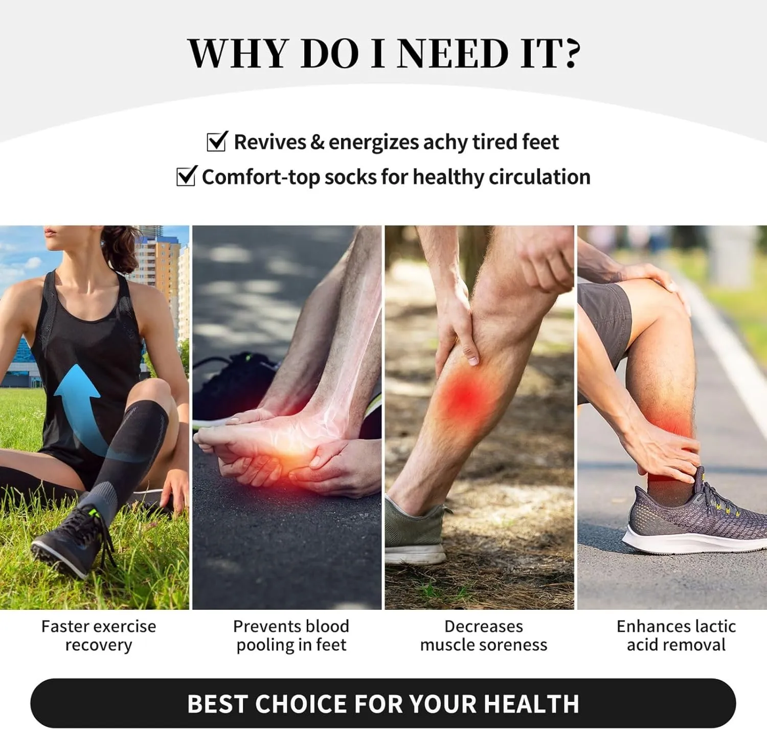Unisex Compression Stockings 15-20mmhg For Pregnancy,Nurses,Running,Athletes,Travelers