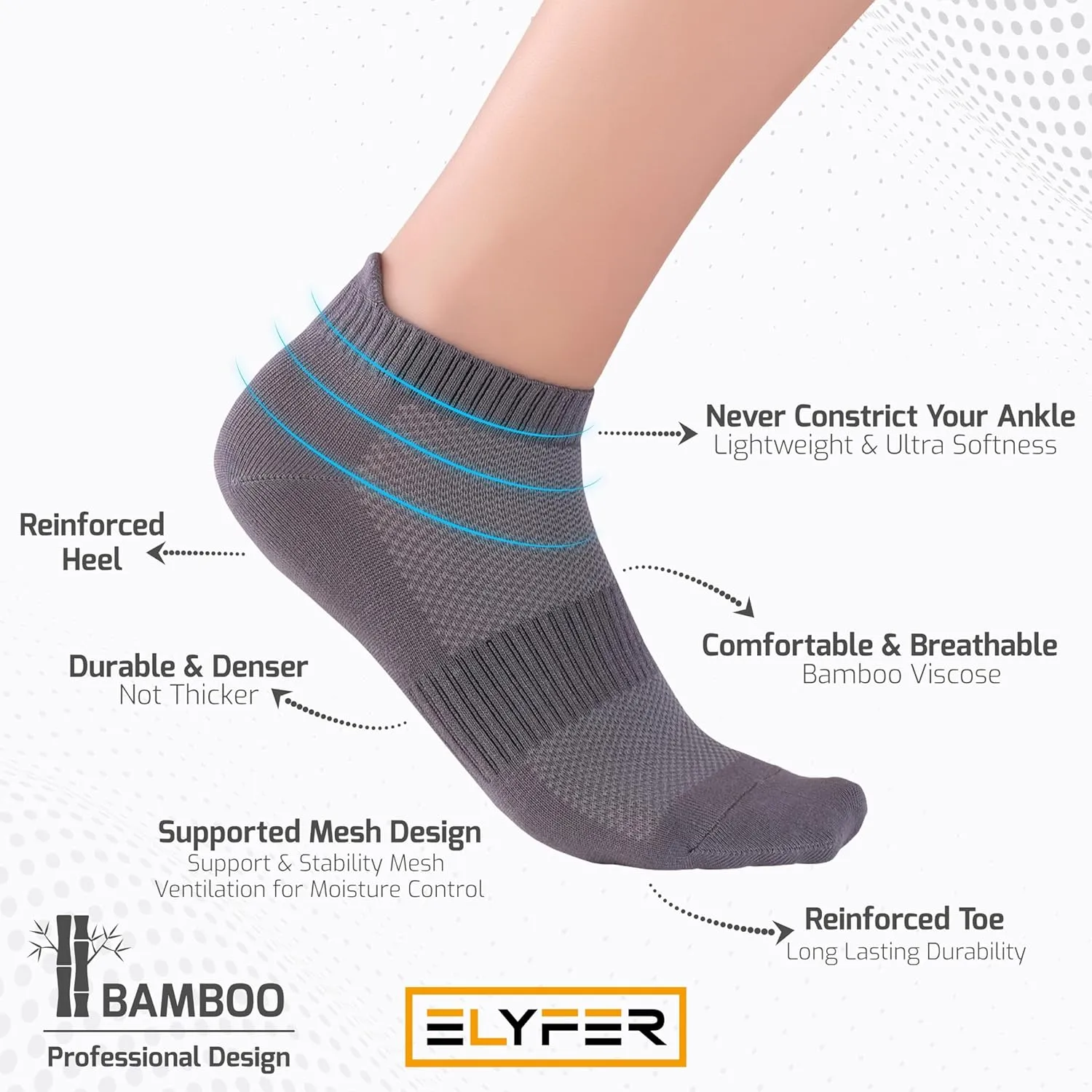 Unisex Thin Rayon Ankle Socks, Breathable Low Cut Athletic Running Sports Socks for Women and Men 4-8-12 Pairs