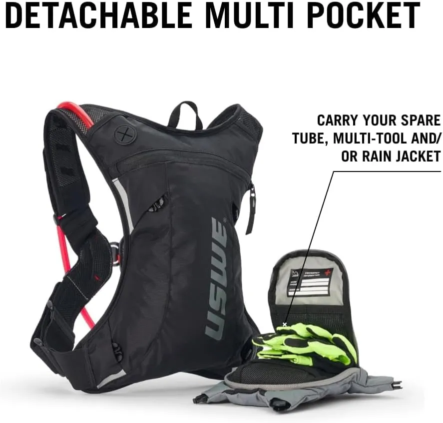 USWE Moto Hydro Hydration Pack - with Water Bladder, a High End, Bounce Free Backpack for Enduro and Off-Road Motorcycle