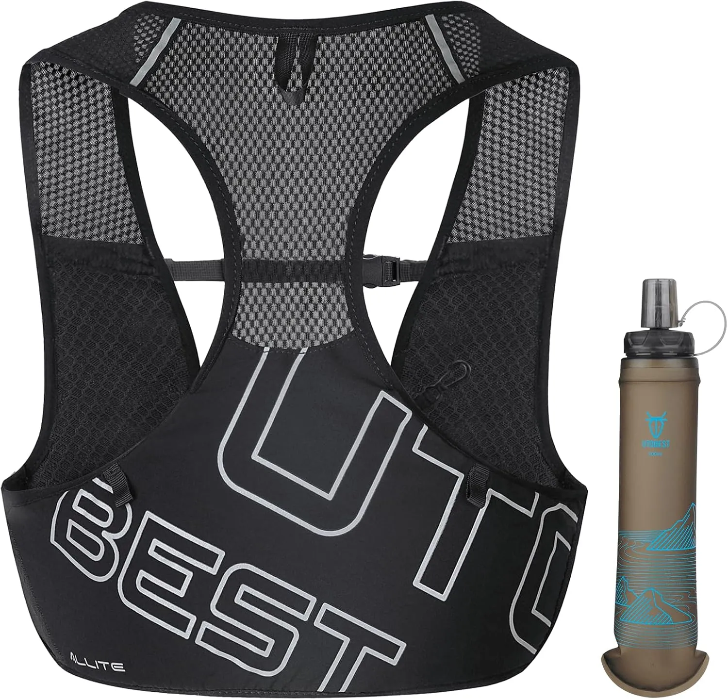 UTOBEST Running Vest for Women Men, Ultra-Light Minimalist Hydration Vest, Breathable Reflective Running Gear for Trail Hiking Jogging
