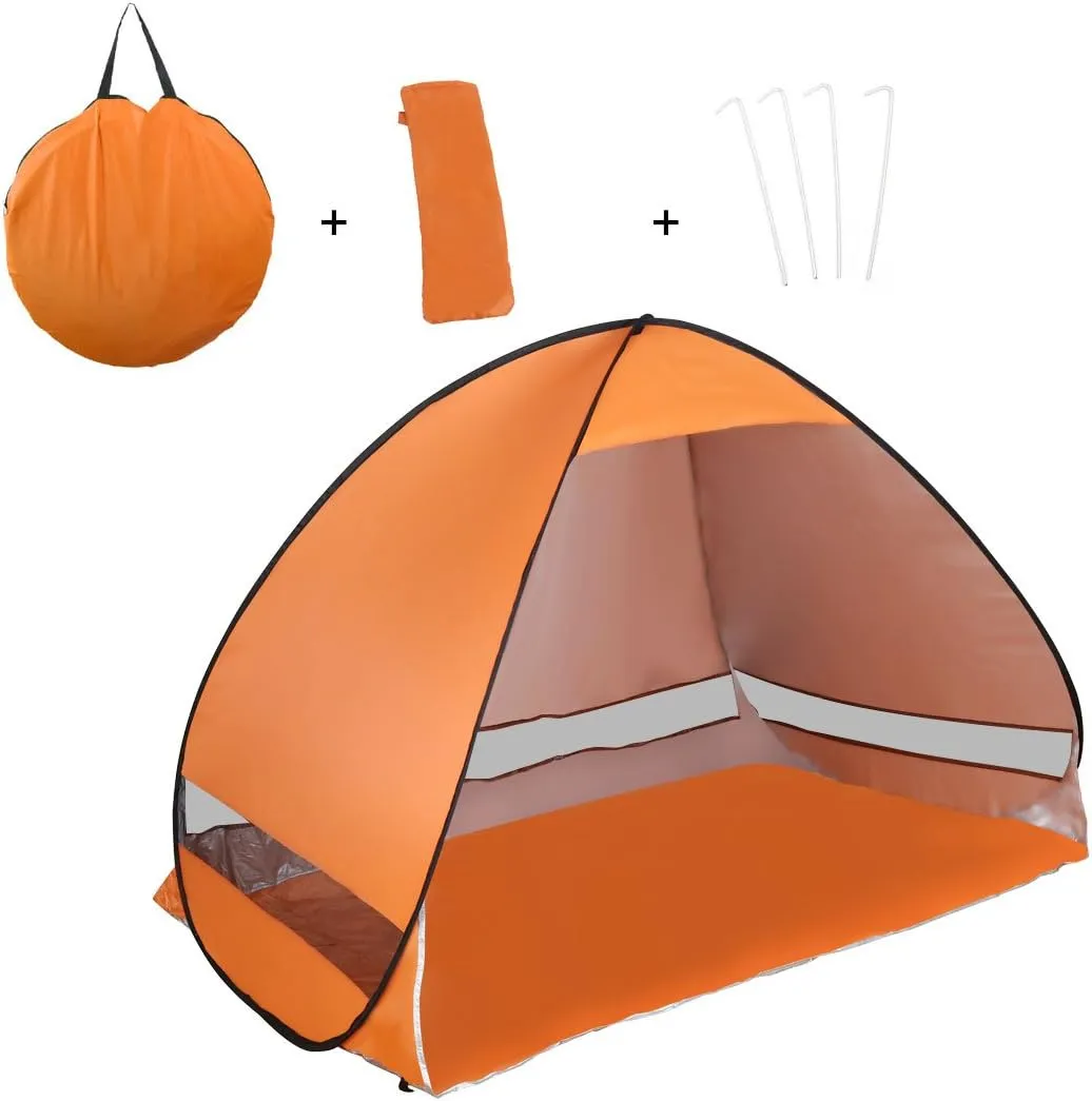 uxcell Beach Sun Shade Tent Outdoor Automatic Pop up Portable Shade Cabana 2-3 Person Anti UV Sun Shelter Tents, Sets up in Seconds