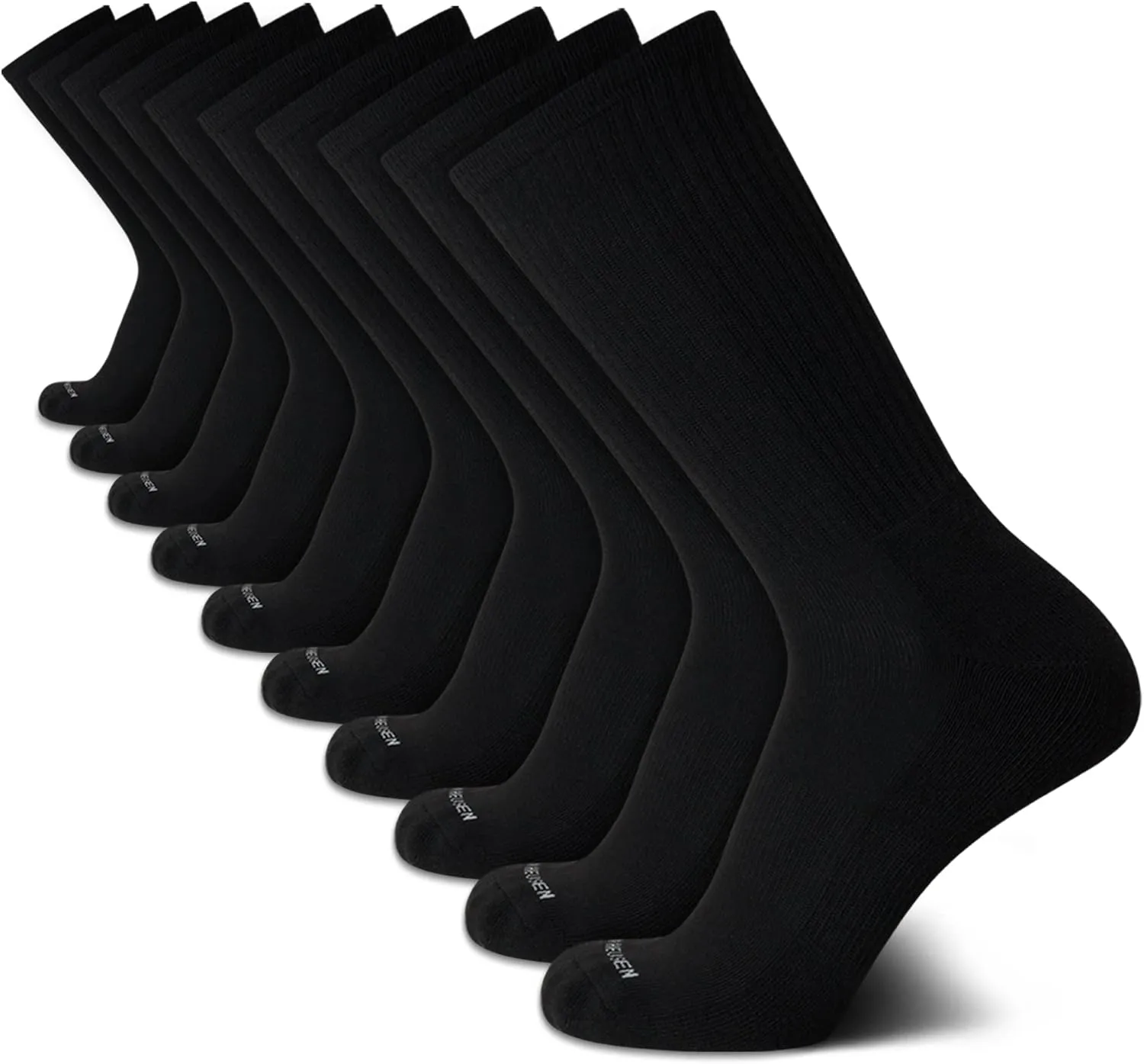 Van Heusen Mens Crew Socks - 10 Pack Performance Stretch Cushioned Breathable Athletic Socks for Men (Size: 6-12.5)
