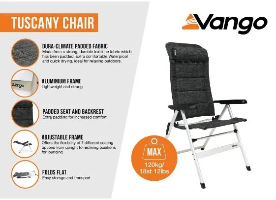 Vango Tuscany Chair - Grey Marl
