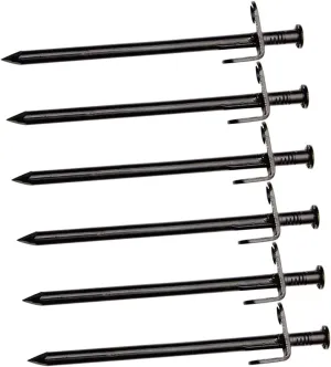 VANZACK Professional Stakes 6pcs Stainless Steel Tent Ground Nails for Camping Tents Tarps