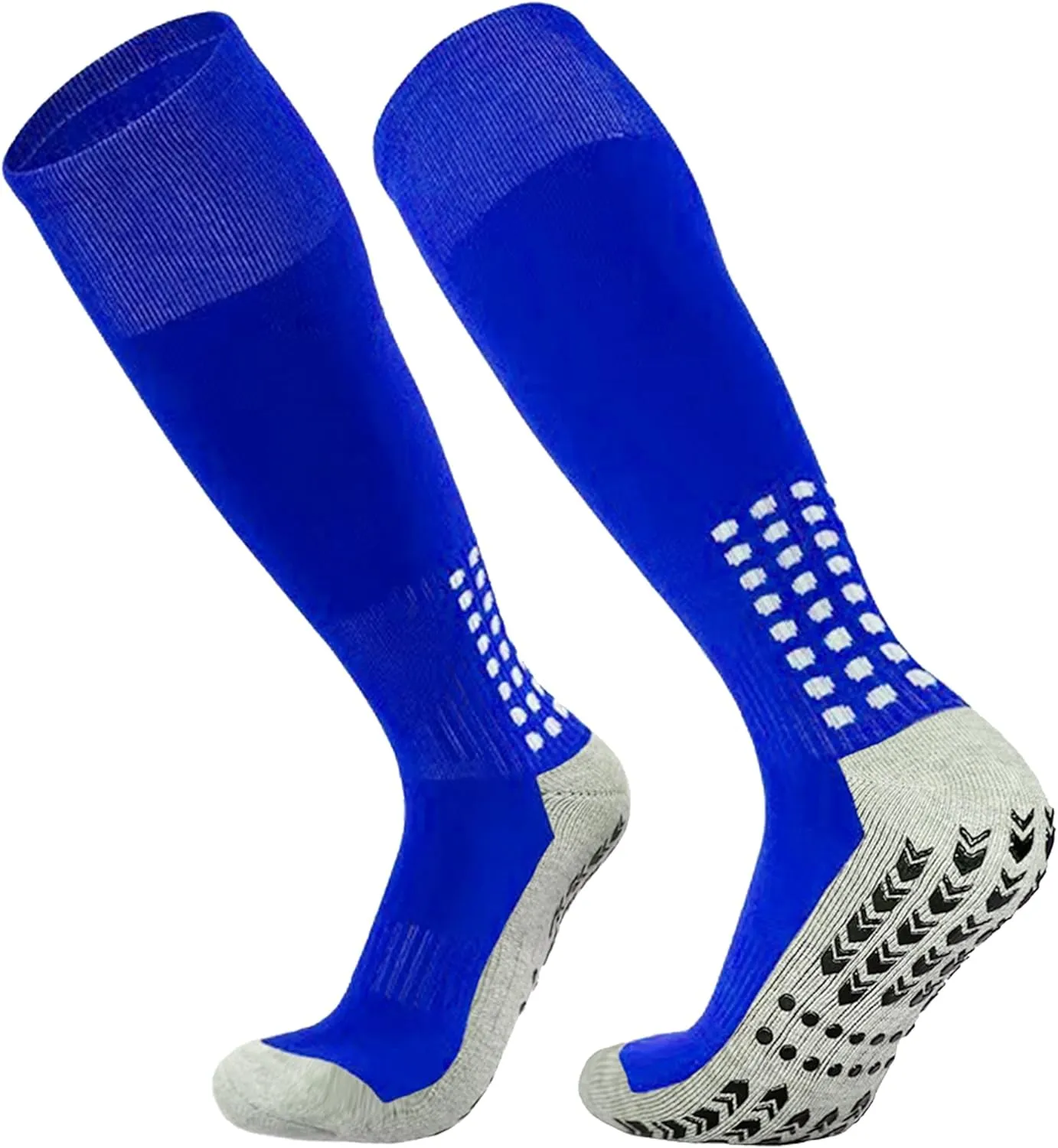 Vegove Men's Cushioned Soccer Sock with Grip Non Slip Sports Socks Knee High Compression Base Football Basketball Socks