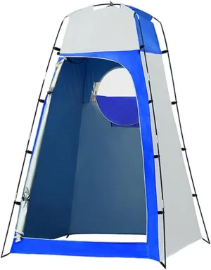VejiA Changing Tents for Camping Pop Up Toilet Tent Shower Privacy Tent for Changing Dressing Room Beach Fishing Hiking Portable Outdoor Toilet Shelter Tent, 210X130X130CM, Gray Blue