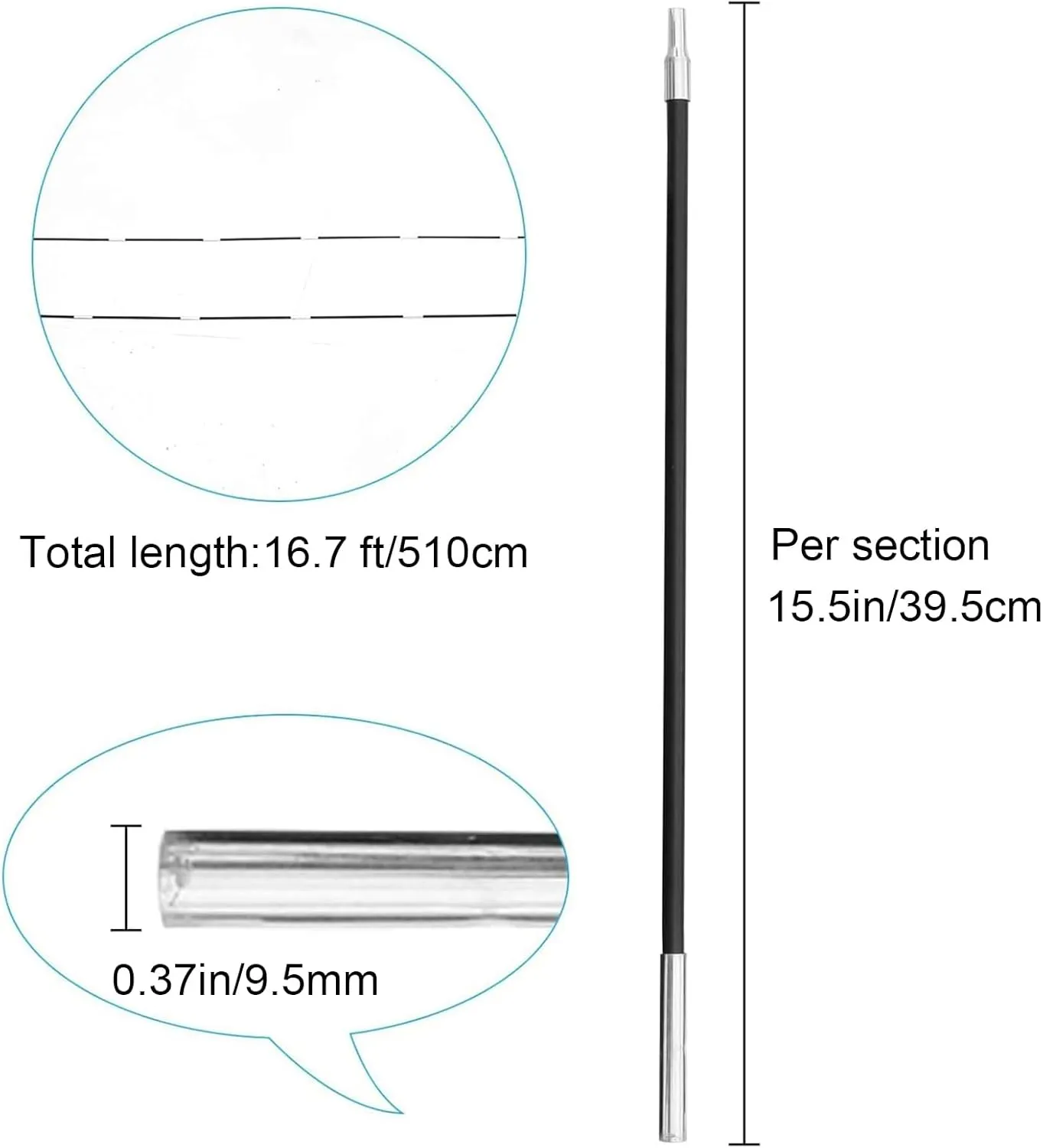 Venustas Beach Tent Poles Replacement Accessories, Multifunction Tent Poles for 3/4-5/6-7 Person Beach Tent 2 Pack