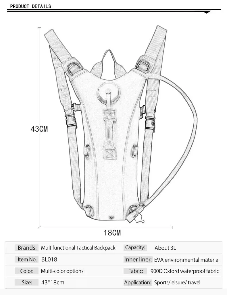 Versatile 3L Hydration Backpack: Essential Outdoor Gear