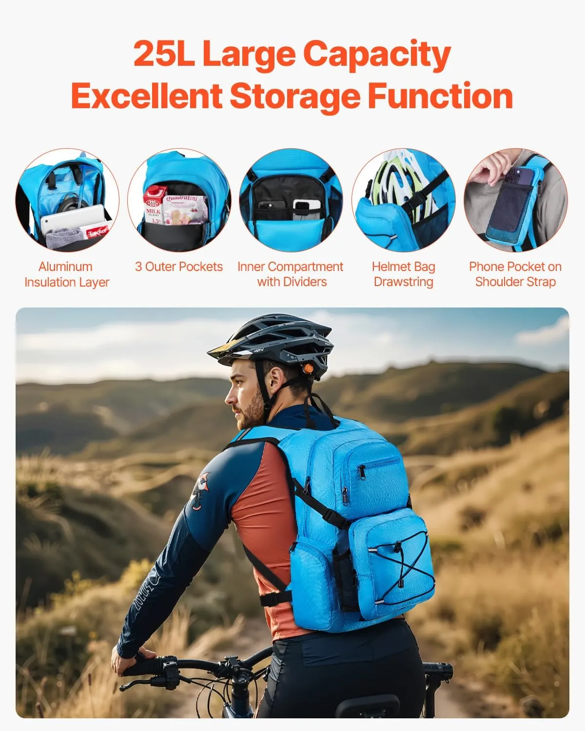 VEVOR Hydration Backpack, Water Backpack with TPU Water Bladder, Tactical Molle Hiking Hydration Pack with Storage for Men Women, Hydro Water Daypack for Hiking Running Cycling Camping