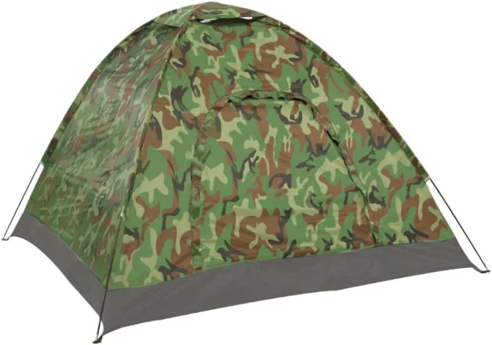 VICASKY 1Pc Camouflage Tent Lightweight Portable Camping Tent for One Person Quick Setup Outdoor Hiking Tent with UV Protection Random Color