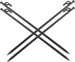 VICASKY 4Pcs Heavy Duty Metal Tent Stakes Durable Ground Pegs for Outdoor Camping Canopy and Tarp Hooks Design for Secure Anchoring Hard Ground