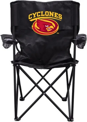 VictoryStore Outdoor Camping Chair - Iowa State University Cyclones Black Folding Camping Chair with Carry B