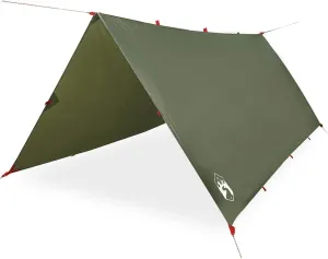 vidaXL Camping Tarp Olive Green 144.1x120.5 Waterproof