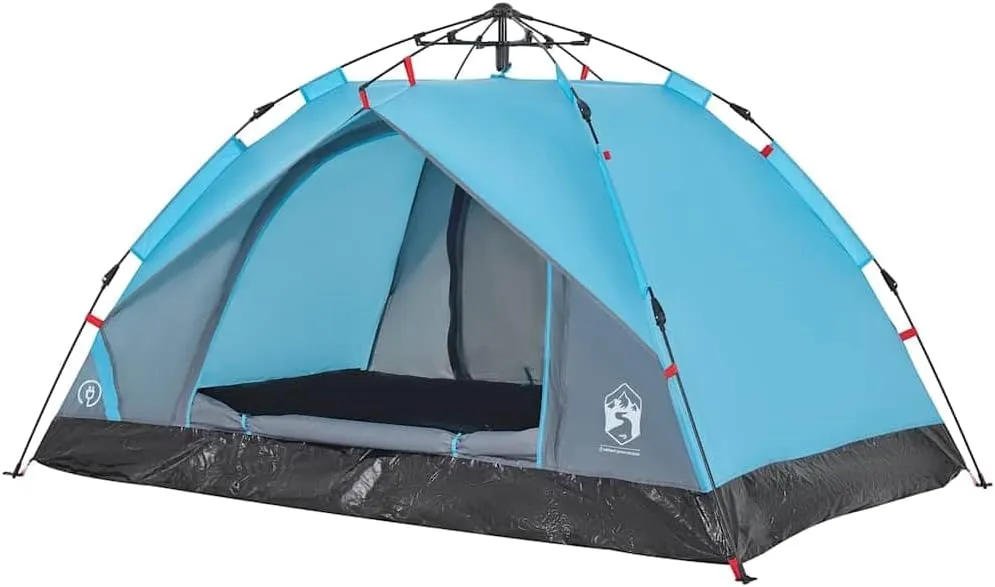 vidaXL Camping Tent Dome 2-Person, Garden Shelter, Portable Canopy for Outdoor Patio Hiking, Foldable Dome Tent, Blue Quick Release
