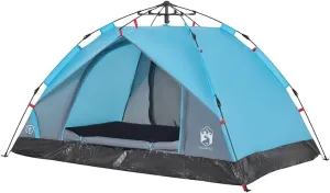 vidaXL Camping Tent Dome 2-Person, Garden Shelter, Portable Canopy for Outdoor Patio Hiking, Foldable Dome Tent, Blue Quick Release