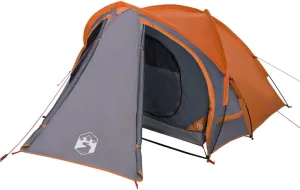 vidaXL Camping Tent Dome 2-Person Grey and Orange Waterproof