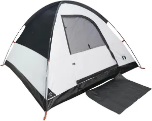 vidaXL Camping Tent Dome 3-Person White Blackout Fabric Waterproof