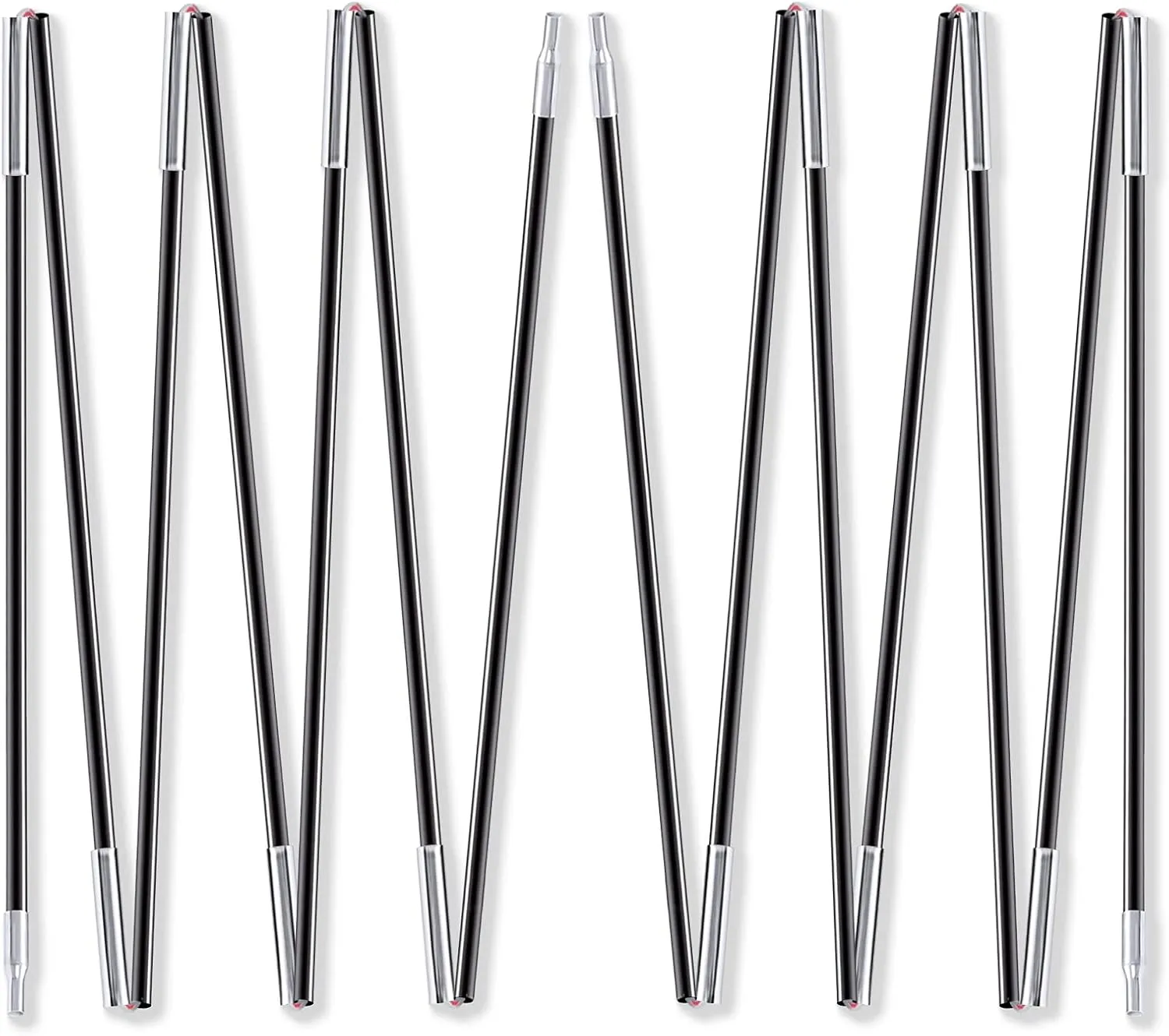 VideoPUP Fiberglass Camping Tent Pole Bars, 2 Sets 7 Sections, Fits 78x60in 2 Person Tent, Pole Length 137in