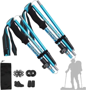 Walking Poles - 2 Pack Lightweight Walking Sticks Adjustable Trekking Poles for Hiking, Camping & Backpacking
