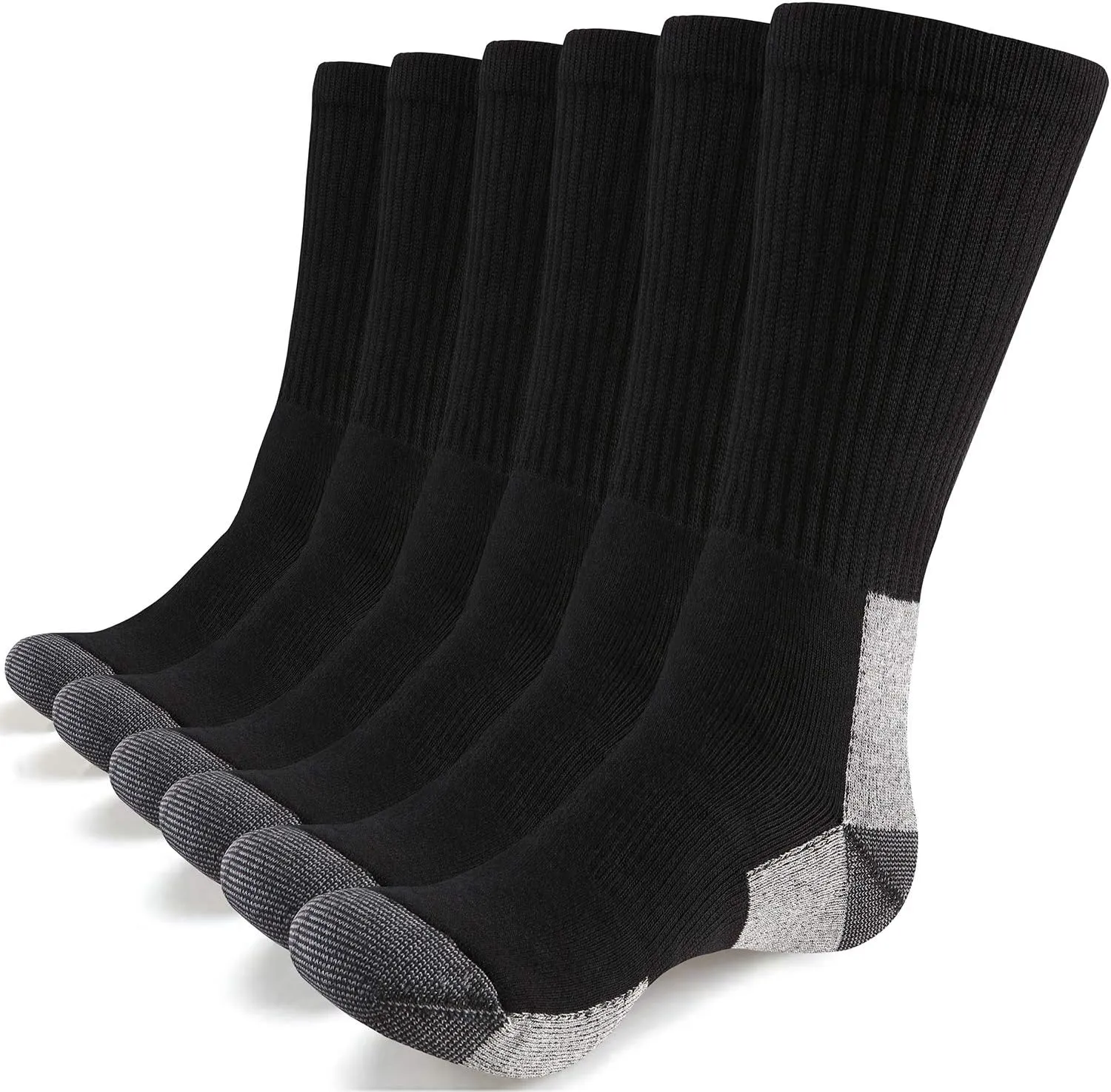 WANDER Men's Cushion Crew Socks 3-6 Pairs Athletic Running 6-8/8-13/12-15 Socks Men Cotton Sport Wicking Work