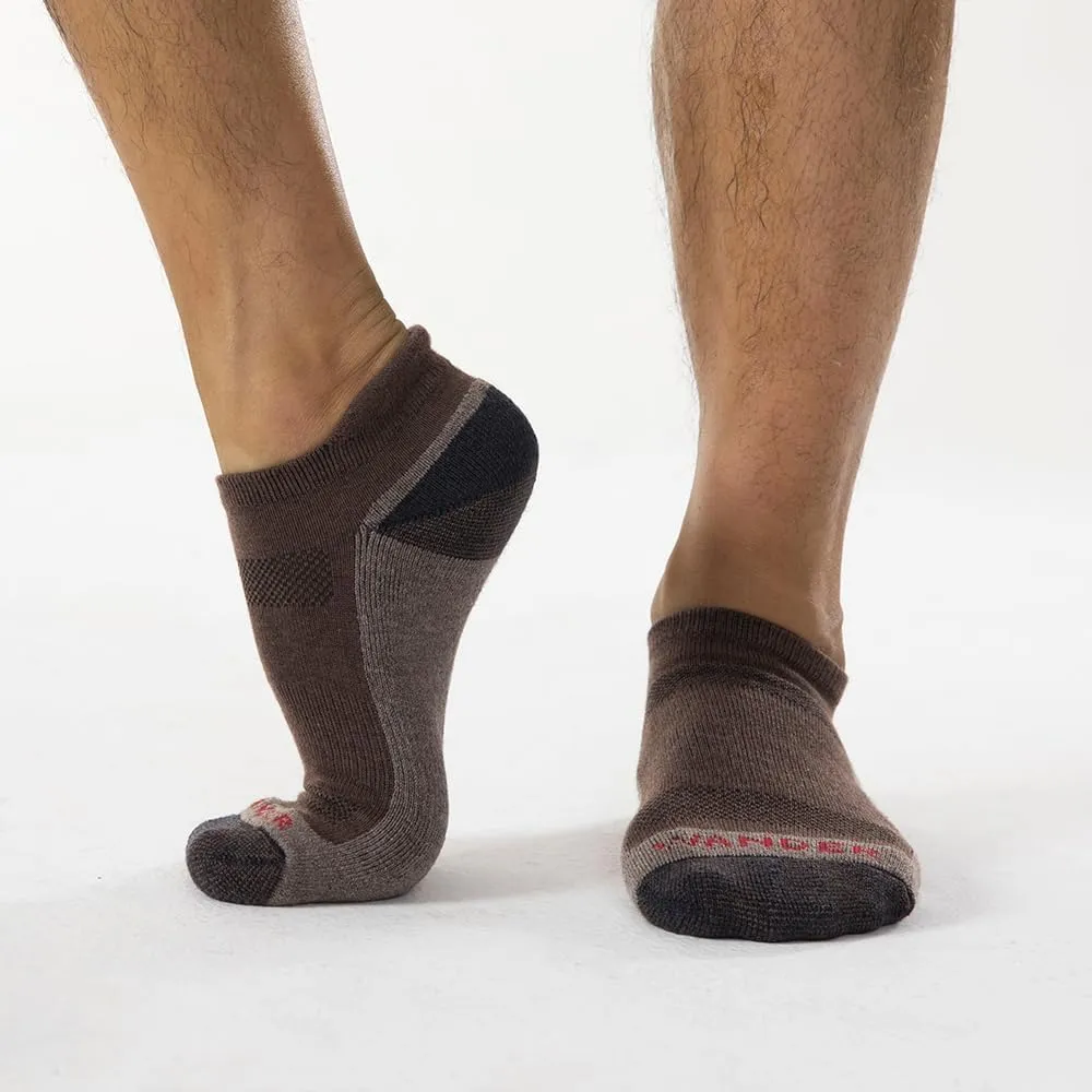 WANDER Merino Wool Ankle Running Hiking Socks 3 Pairs Lightweight Cushioned Sweat-Wicking No Show Athletic Socks Men Women