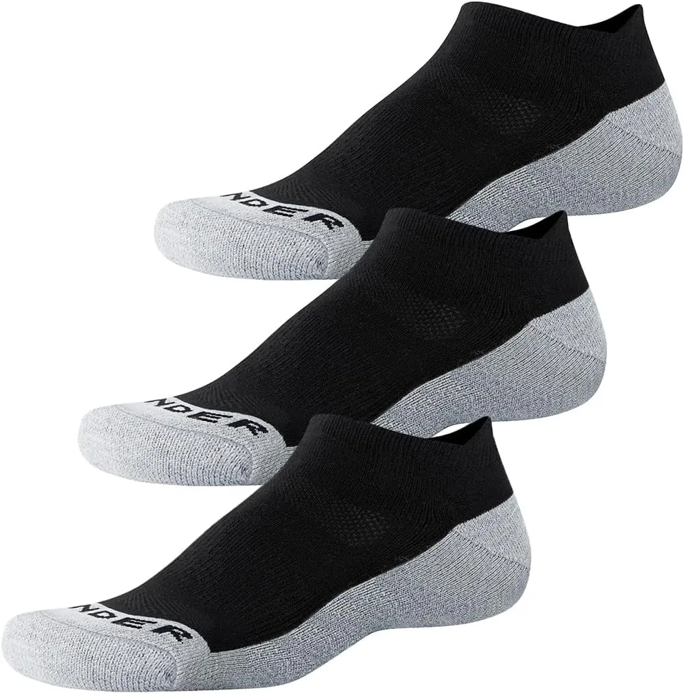WANDER Merino Wool Ankle Running Hiking Socks 3 Pairs Lightweight Cushioned Sweat-Wicking No Show Athletic Socks Men Women