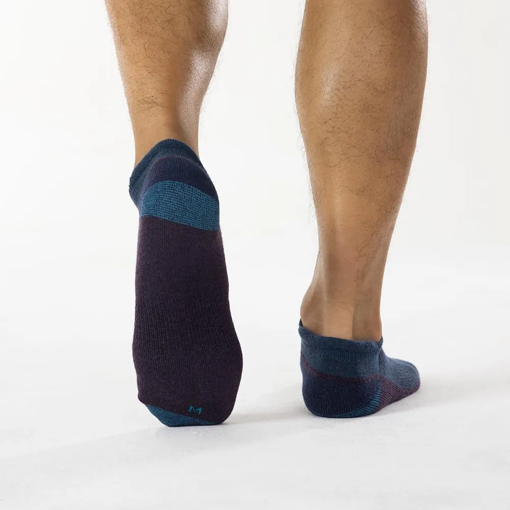 WANDER Merino Wool Ankle Running Hiking Socks 3 Pairs Lightweight Cushioned Sweat-Wicking No Show Athletic Socks Men Women