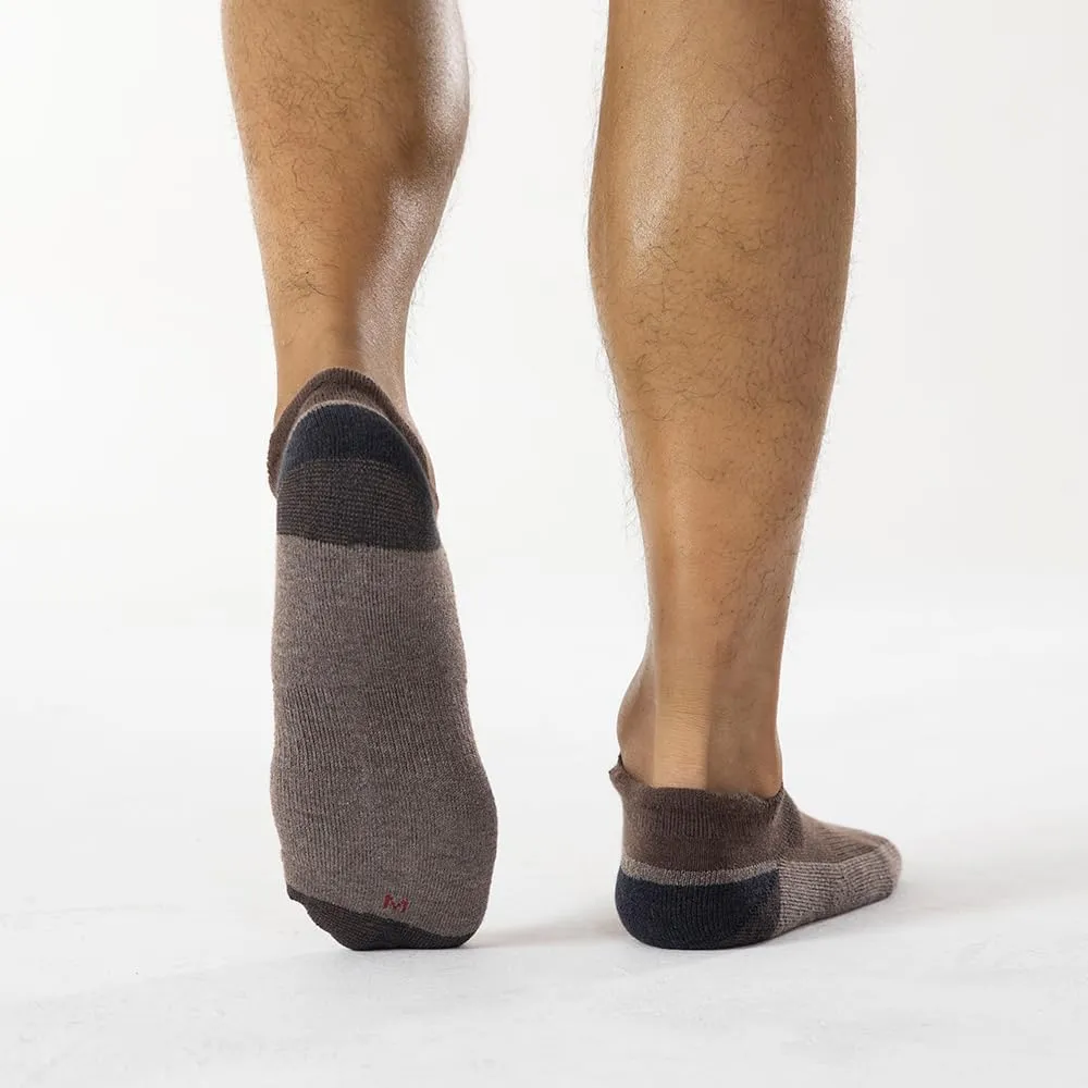 WANDER Merino Wool Ankle Running Hiking Socks 3 Pairs Lightweight Cushioned Sweat-Wicking No Show Athletic Socks Men Women