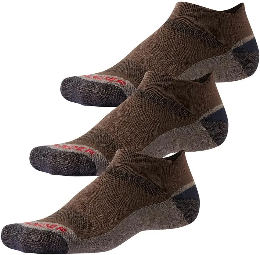 WANDER Merino Wool Ankle Running Hiking Socks 3 Pairs Lightweight Cushioned Sweat-Wicking No Show Athletic Socks Men Women
