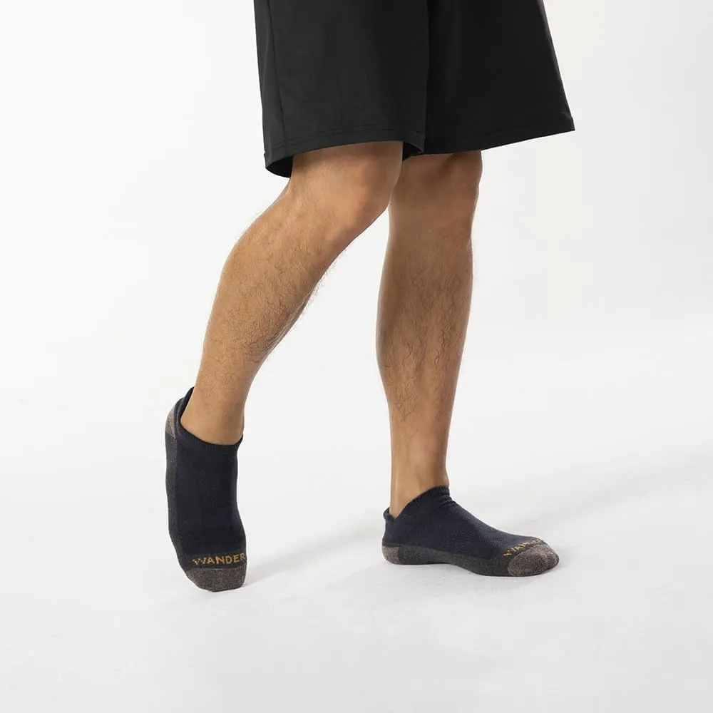 WANDER Merino Wool Ankle Running Hiking Socks 3 Pairs Lightweight Cushioned Sweat-Wicking No Show Athletic Socks Men Women