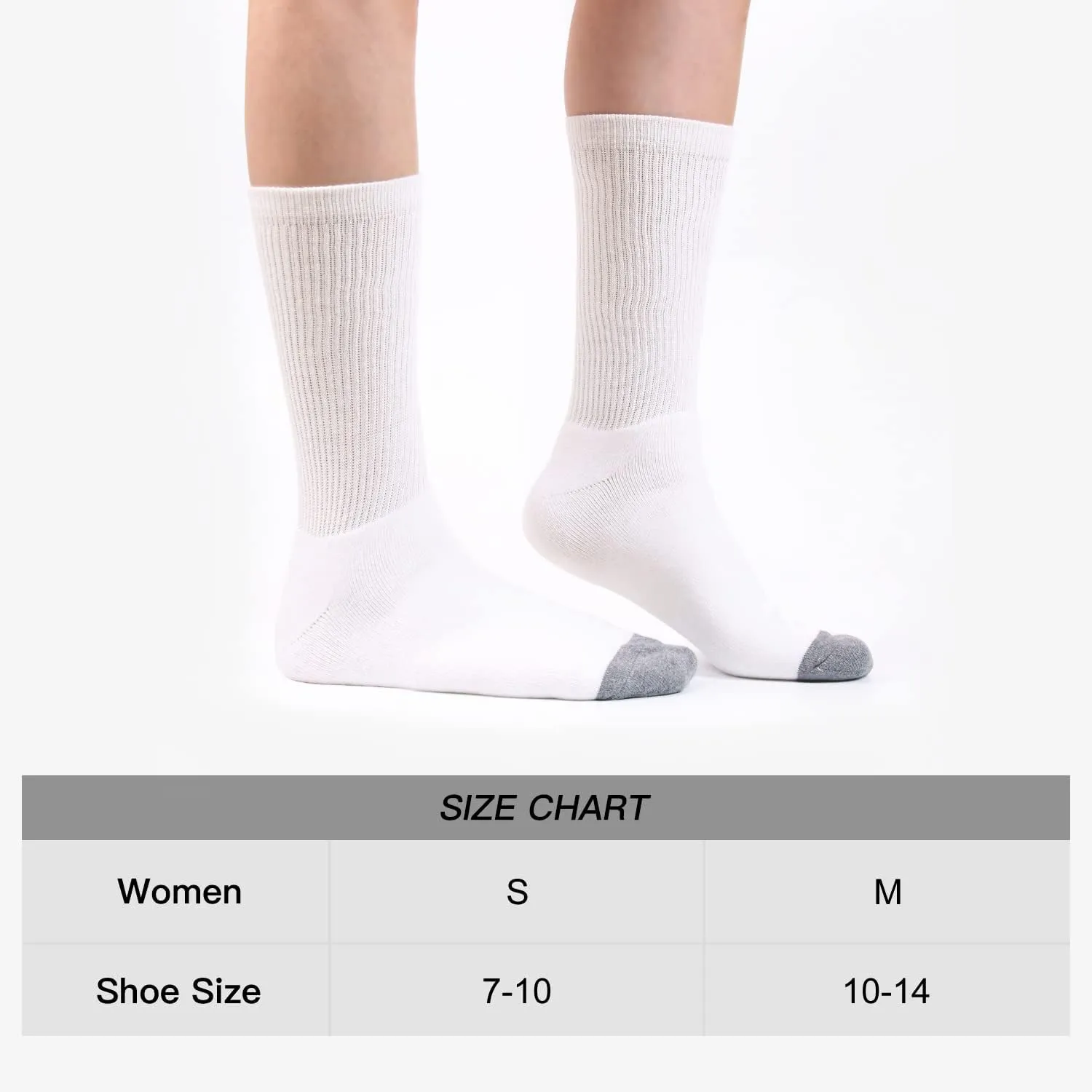 WANDER Women's Athletic Crew Socks 8 Pairs Cushion Running Socks for Women Sport Wicking Cotton Socks 7-10/10-14