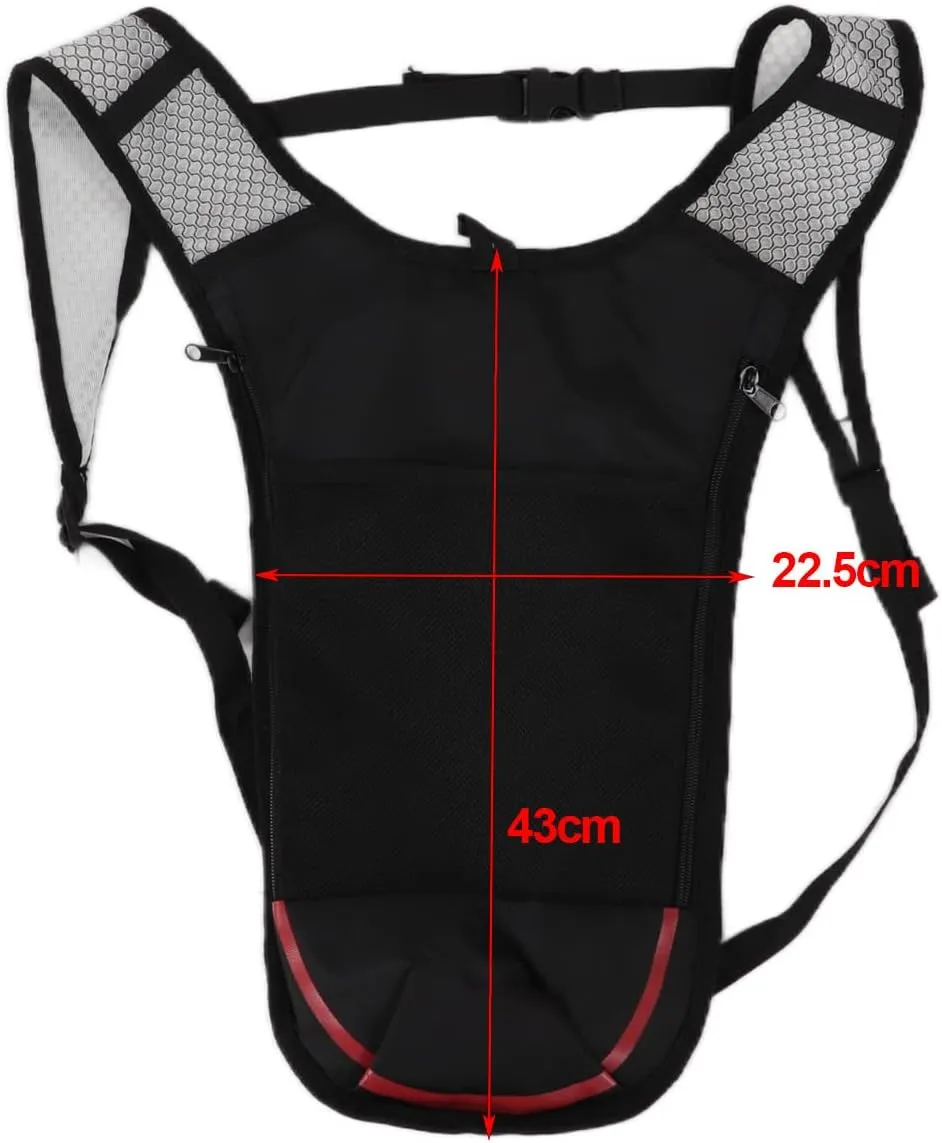 Water Backpack, Lightweight Lightweight Multifunctional Hydration Pack Adjustable Shoulder Strap Zipper Design for Running Hiking Camping Cycling