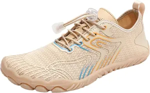 Water Shoes for Women Men Comfy Barefoot Hiking Shoes with Non Slip Cushion Sole Casual Quick-Dry Amphibious Shoe for Men Women Summer Wear with Adjustable Lace for Kayaking Boating Surfing Walking