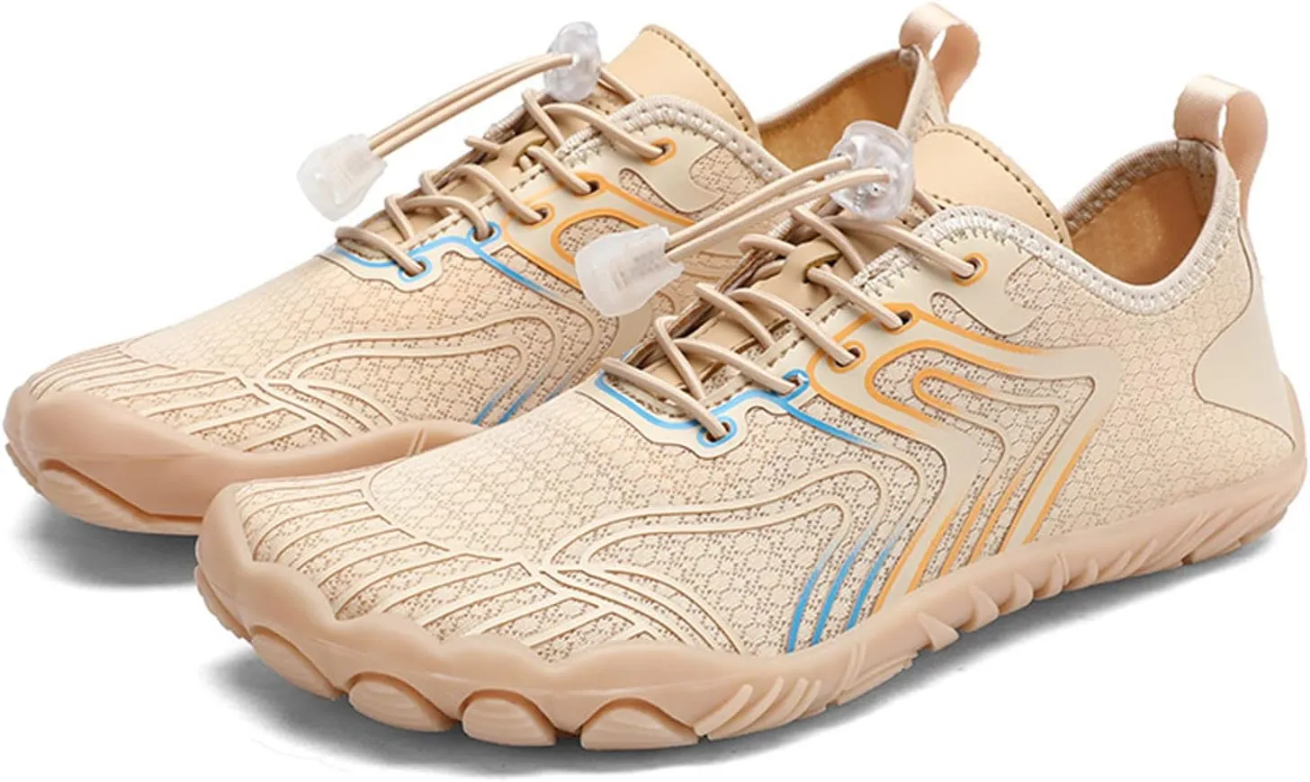 Water Shoes for Women Men Comfy Barefoot Hiking Shoes with Non Slip Cushion Sole Casual Quick-Dry Amphibious Shoe for Men Women Summer Wear with Adjustable Lace for Kayaking Boating Surfing Walking