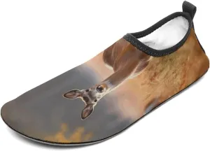 Water Shoes for Women Men Deer in Autumn Field Water Sports Shoes Slip-on Breathable Lightweight Athletic Aqua Sock 11/12men