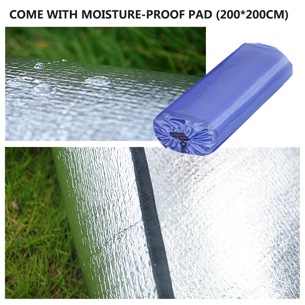 Waterproof Automatic Camping Tent 3-4 Person Come with Moisture Proof Pad(Blue)-WA_Rural