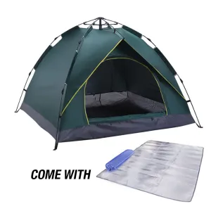 Waterproof Automatic Camping Tent 3-5 Person Come with Moisture Proof Pad(Green)-NSW_Metro