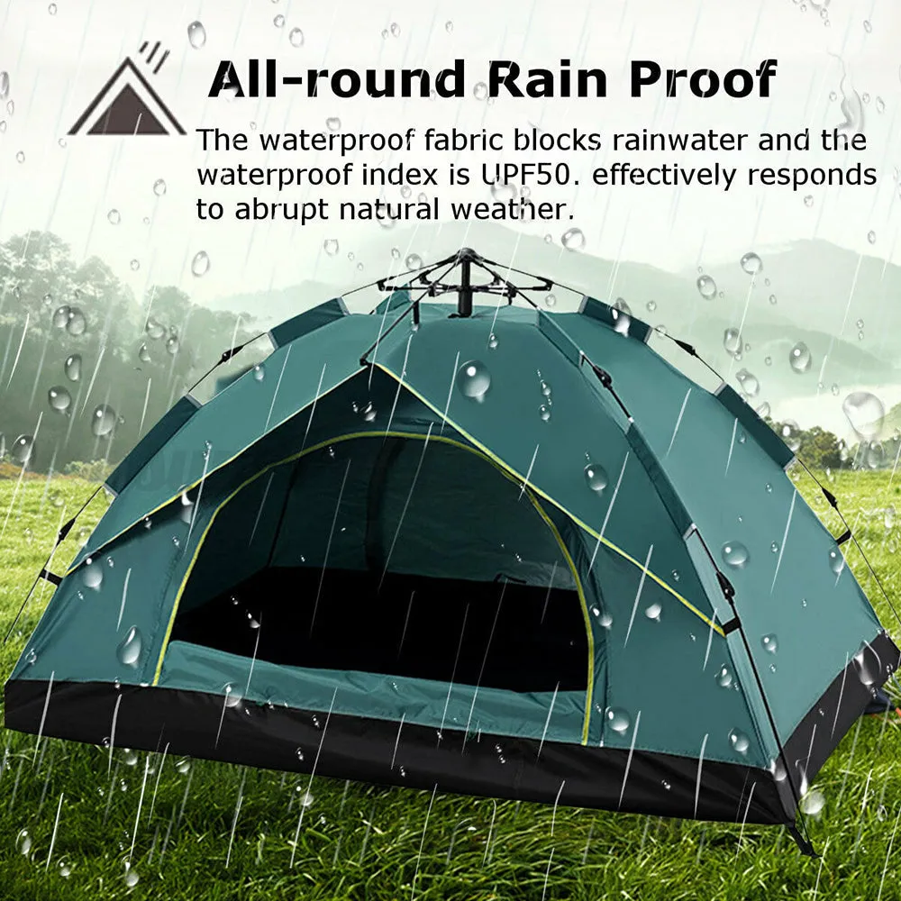 Waterproof Automatic Camping Tent 3-5 Person Come with Moisture Proof Pad(Green)-NSW_Metro