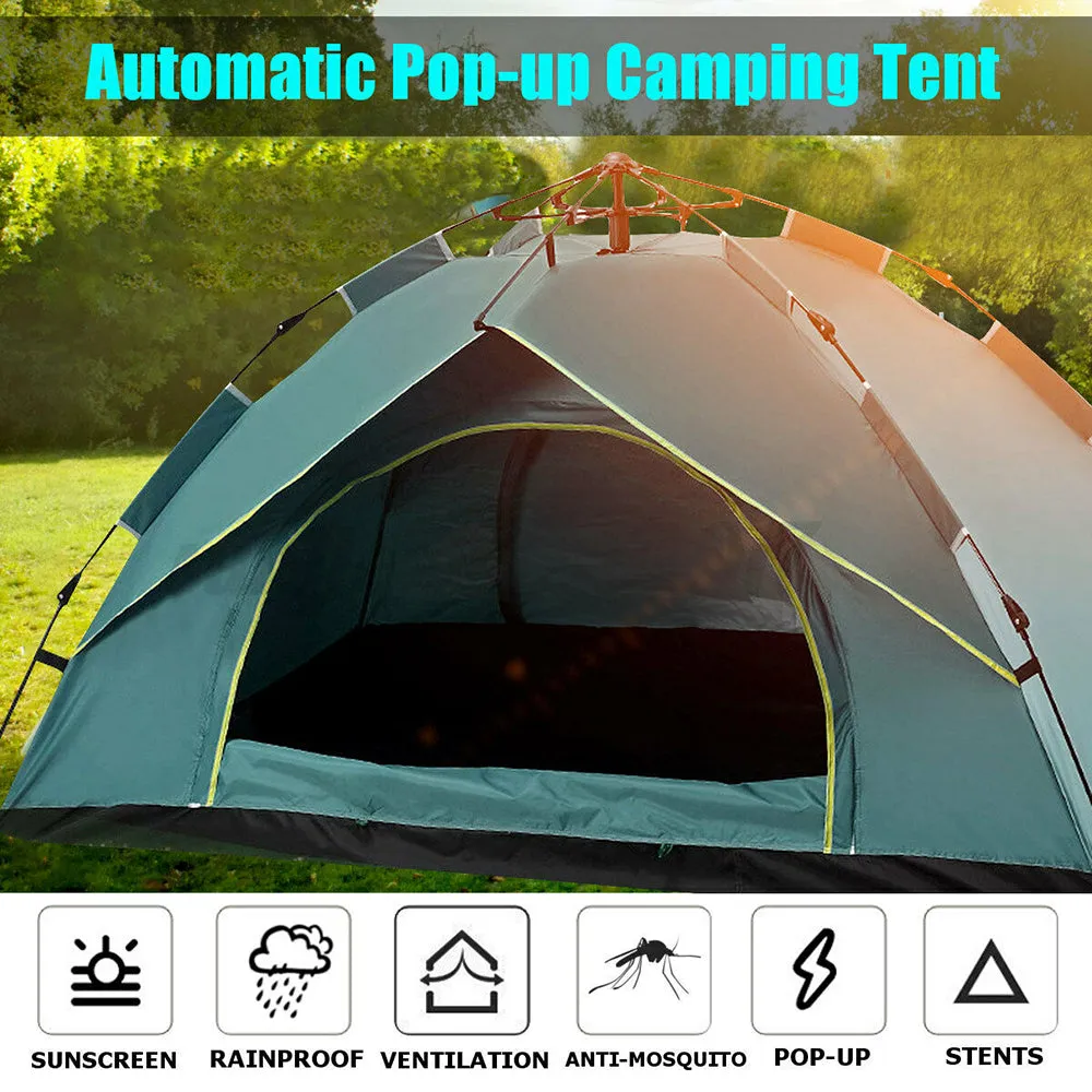 Waterproof Automatic Camping Tent 3-5 Person Come with Moisture Proof Pad(Green)-NSW_Metro